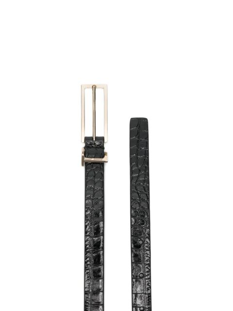 TOM FORD croc-effect belt - Black - zdjęcie produktu nr 2