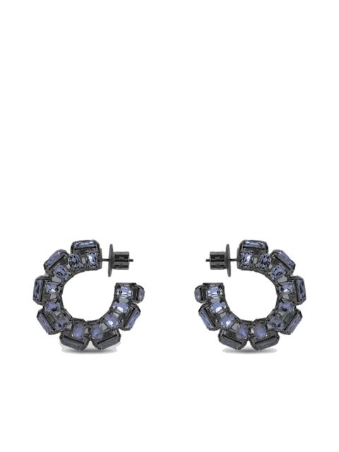 AREA small crystal hoops earrings - Silver