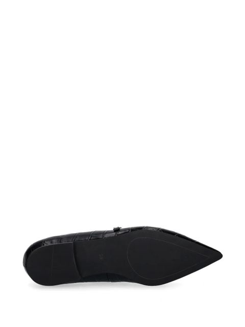 TWINSET crocodile-effect ballet flats - Black