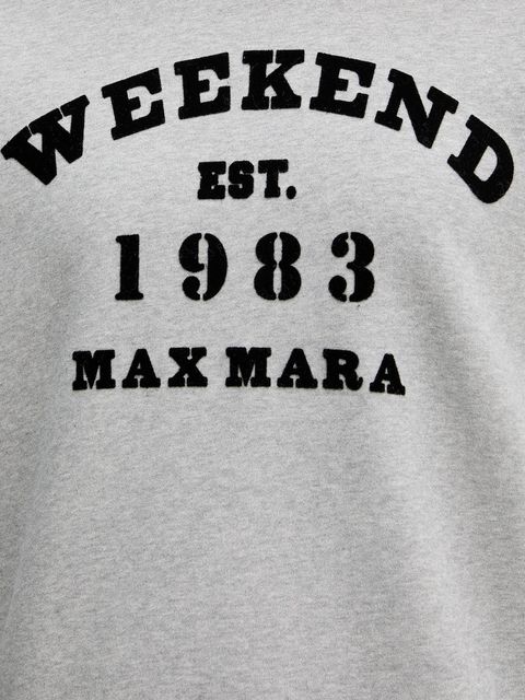 Weekend Max Mara bluza bawełniana GOMMOSO damska kolor szary z nadrukiem 2615921041600