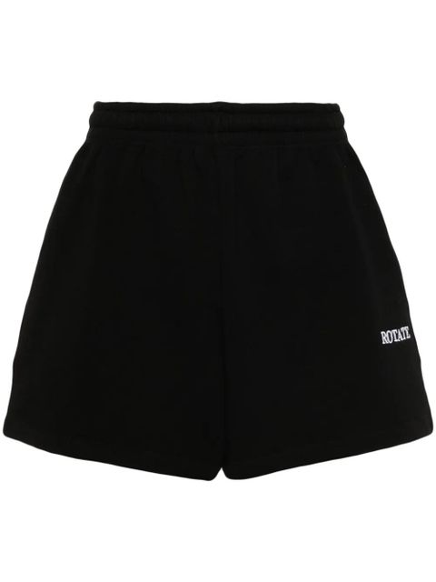 ROTATE BIRGER CHRISTENSEN logo-embroidered track shorts - Black - zdjęcie produktu nr 1