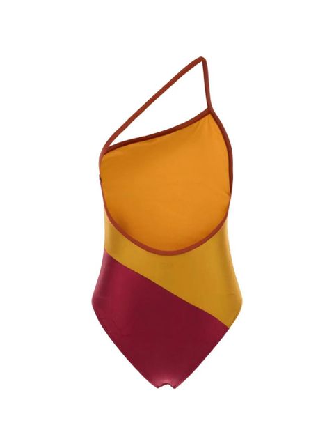 Saint Laurent one-shoulder two-tone swimsuit - Yellow - zdjęcie produktu nr 2