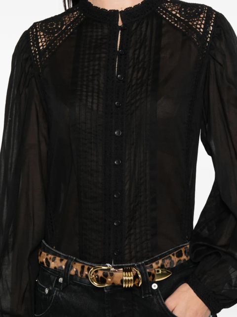 MARANT ÉTOILE Greicy lace-panel top - Black