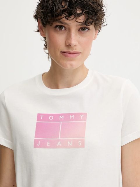 Tommy Jeans t-shirt bawełniany damski kolor biały DW0DW20905 - zdjęcie produktu nr 2