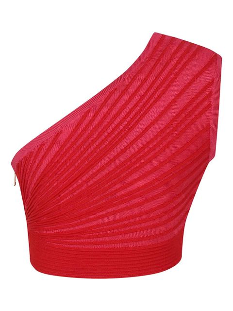 Balmain one-shoulder ruched top - Red - zdjęcie produktu nr 2