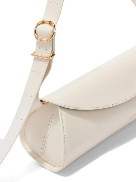 Jil Sander large Cannolo leather shoulder bag - White