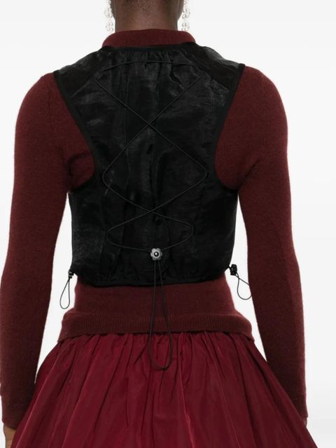 Cecilie Bahnsen drawstring-fastening vest - Black