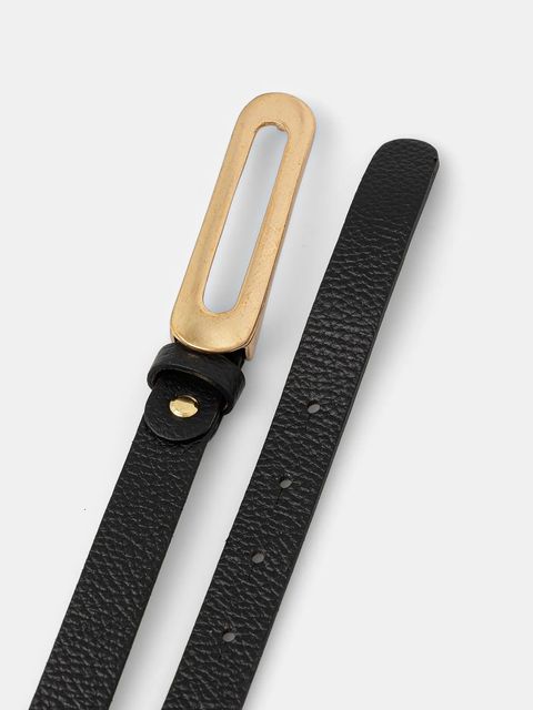 Answear.LAB pasek skórzany damski kolor czarny