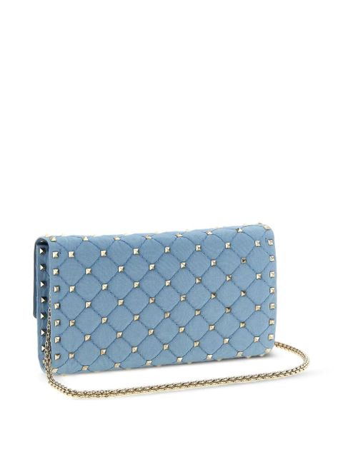 Valentino Garavani Rockstud Spike moiré shoulder bag - Blue