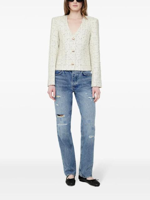 ANINE BING Anitta tweed cropped jacket - White - zdjęcie produktu nr 2