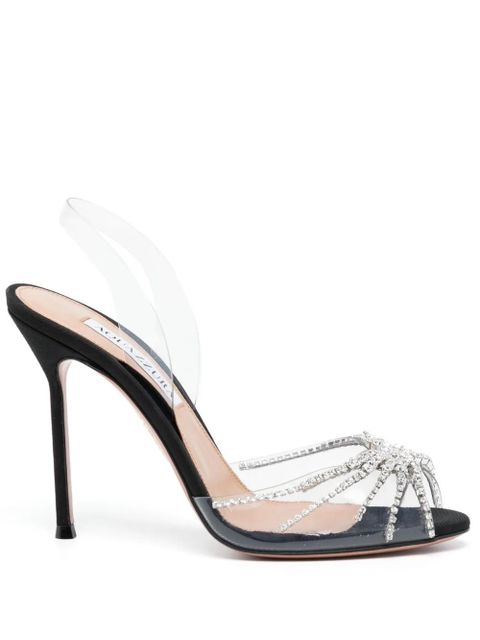 Aquazzura 90mm crystal-embellished slingback sandals - Silver - zdjęcie produktu nr 1