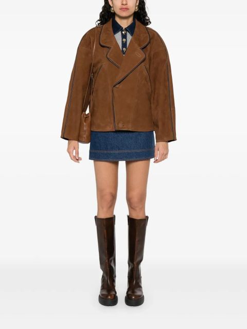 SANDRO suede jacket - Brown