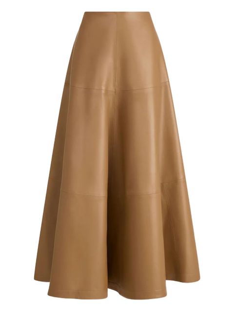 Altuzarra A-line leather skirt - Neutrals