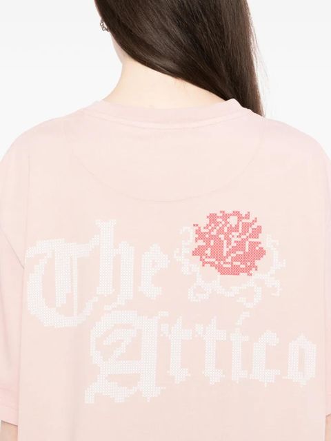 The Attico logo-print T-shirt - Pink