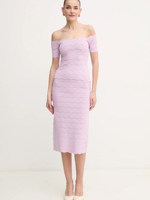 Herve Leger bluzka Lainey damska kolor fioletowy gładka SCJ1513588 - zdjęcie produktu nr 2