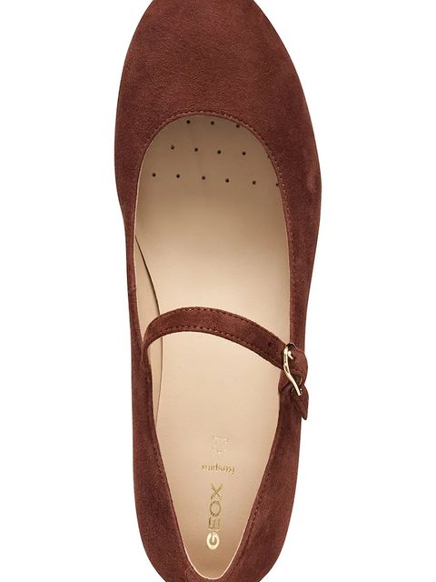 Geox czółenka skórzane D FLORETIA kolor brązowy na słupku D46WMA 00021 C7011