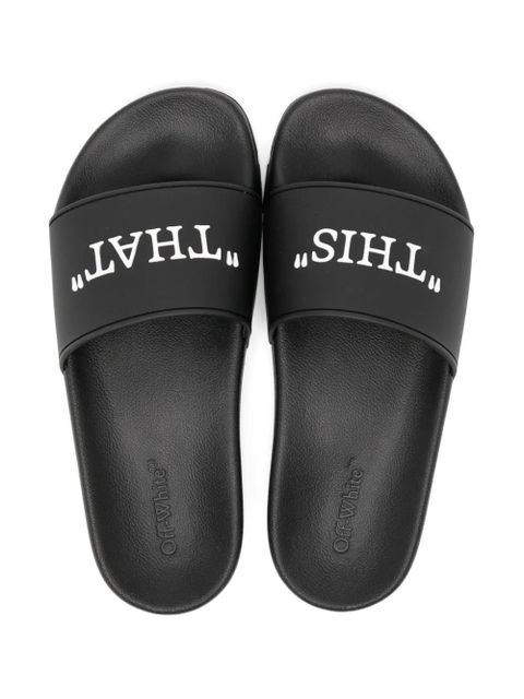 Off-White graphic-print flip flops - Black