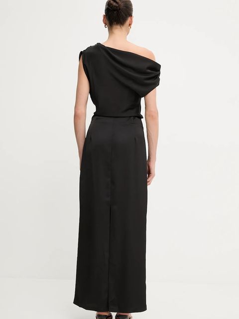 Answear.LAB sukienka kolor czarny maxi rozkloszowana