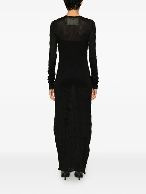 TOTEME crinkled long-sleeves maxi dress - Black