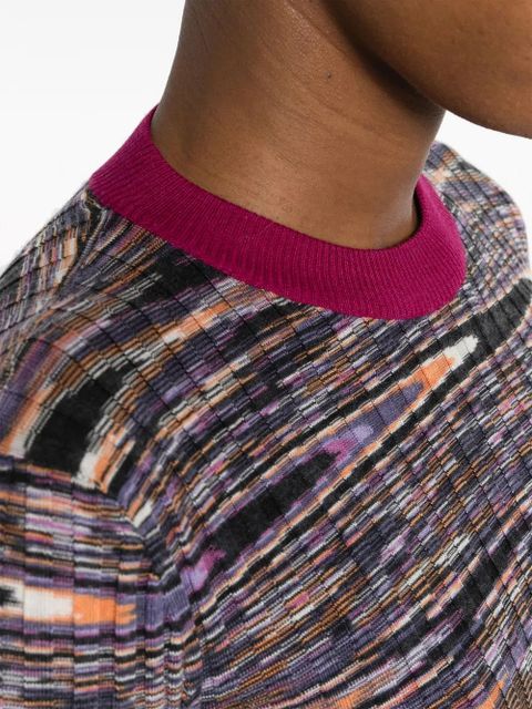Missoni abstract-pattern cashmere-blend jumper - Purple