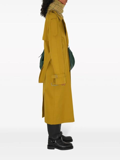 Burberry long gabardine cotton trench coat - Yellow