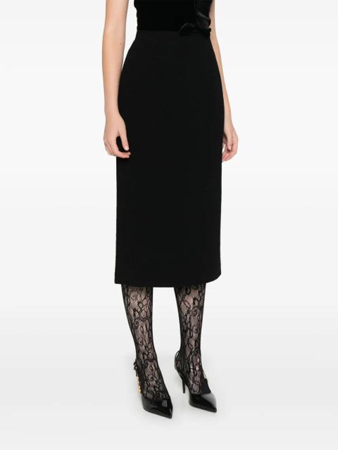 Alessandra Rich tweed bouclé midi skirt - Black