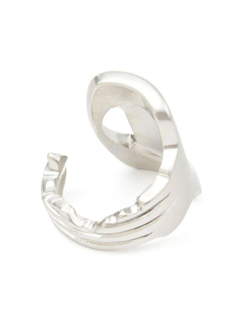 MM6 Maison Margiela numbers-engraved cut-out ring - Silver