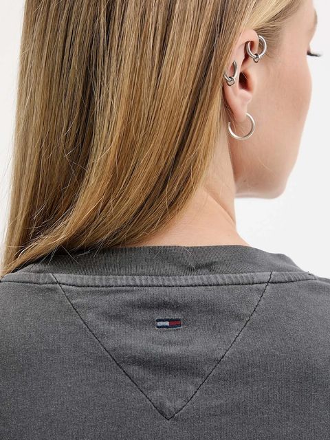 Tommy Jeans t-shirt bawełniany damski kolor szary DW0DW21957