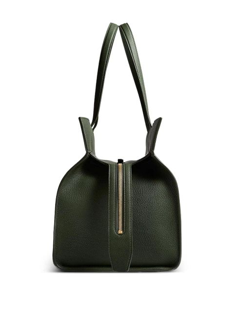 KHAITE Pebbled leather zip handbag - Green