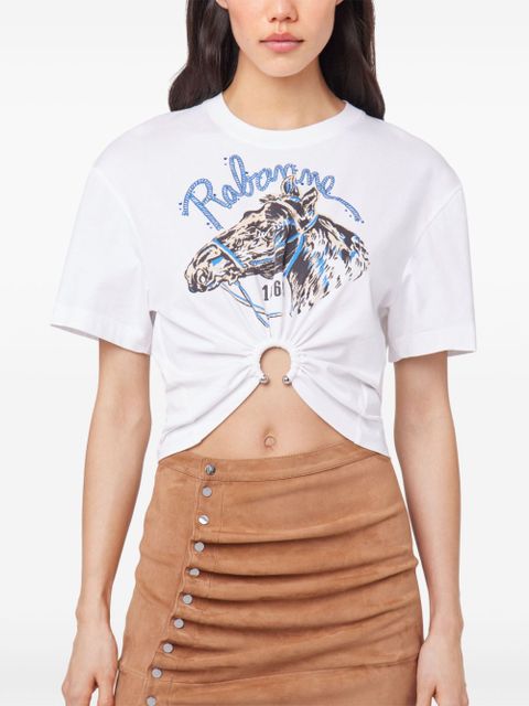 Rabanne logo-print T-shirt - White
