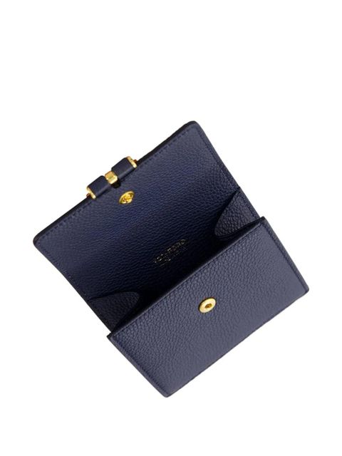 TOM FORD Tara logo-clasp grain-leather cardholder - Blue - zdjęcie produktu nr 2