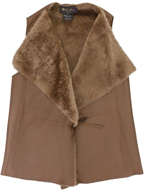 Loro Piana tie-fastening shearling waistcoat - Brown - zdjęcie produktu nr 1