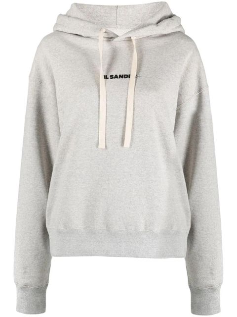 Jil Sander logo-print drawstring hoodie - Grey - zdjęcie produktu nr 1