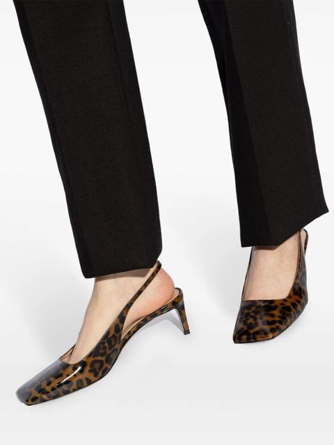 Gianvito Rossi Christina Sling 55mm animal-print pumps - Brown