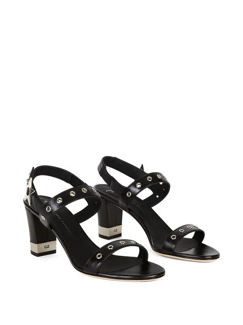 Giuseppe Zanotti eyelet applique sandals - Black - zdjęcie produktu nr 2
