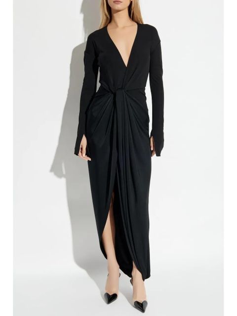 Victoria Beckham knot-detail jersey gown - Black