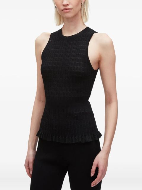 3.1 Phillip Lim ribbed-knit ruffled top - Black