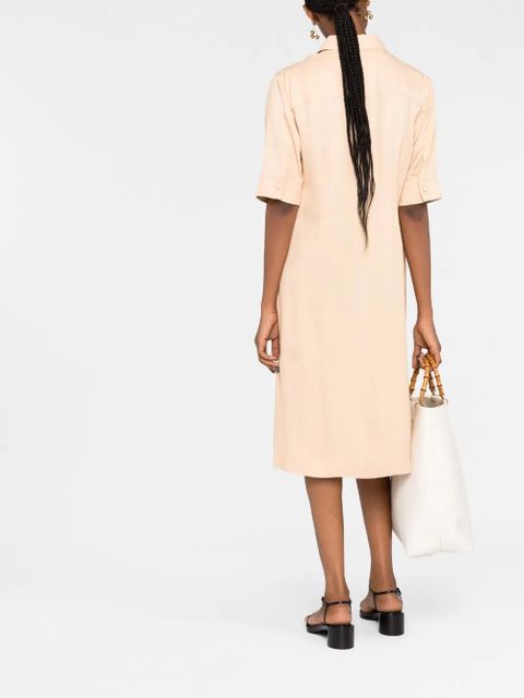 Jil Sander short-sleeve midi shirtdress - Neutrals - zdjęcie produktu nr 2