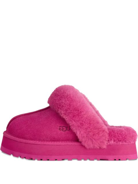 UGG Disquette fur-trim slippers - Pink - zdjęcie produktu nr 1