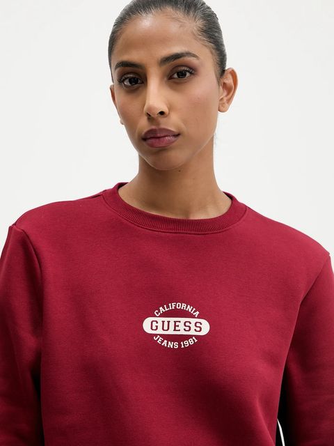 Guess Jeans bluza damska kolor bordowy wzorzysta W5BQ07 KC811