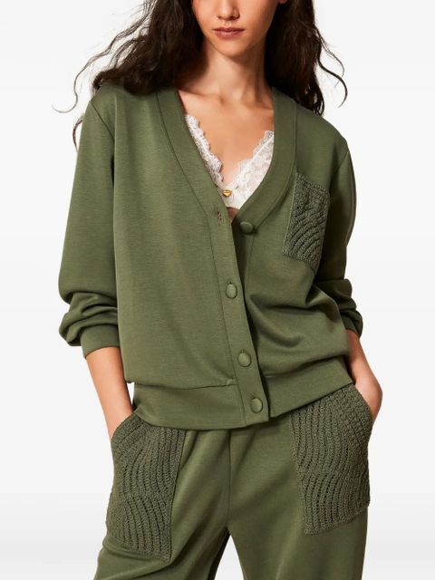 TWINSET crochet-detail cardigan - Green - zdjęcie produktu nr 2