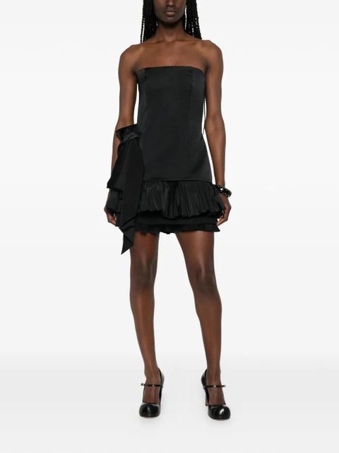 Alexander McQueen bow-detail pleated dress - Black - zdjęcie produktu nr 2