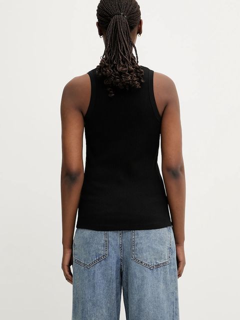 Coperni top bawełniany Rib Logo Tank kolor czarny COPJS12F5033