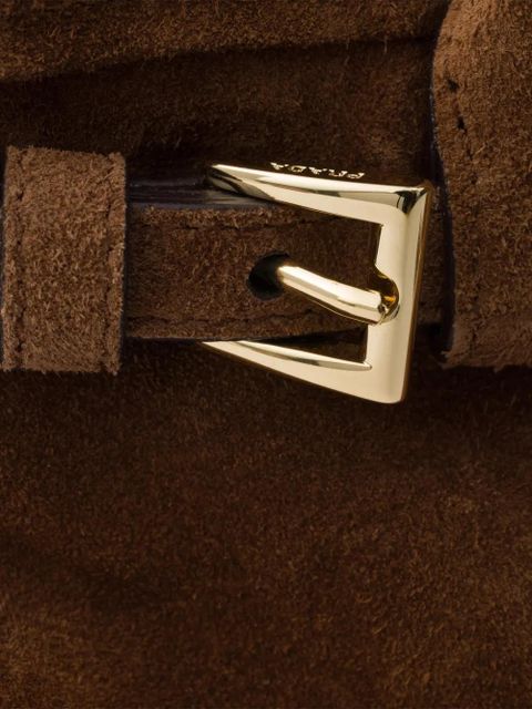 Prada Bonnie suede mini handbag - Brown