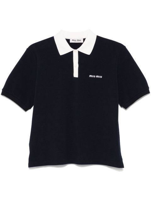 Miu Miu cotton polo shirt - Blue