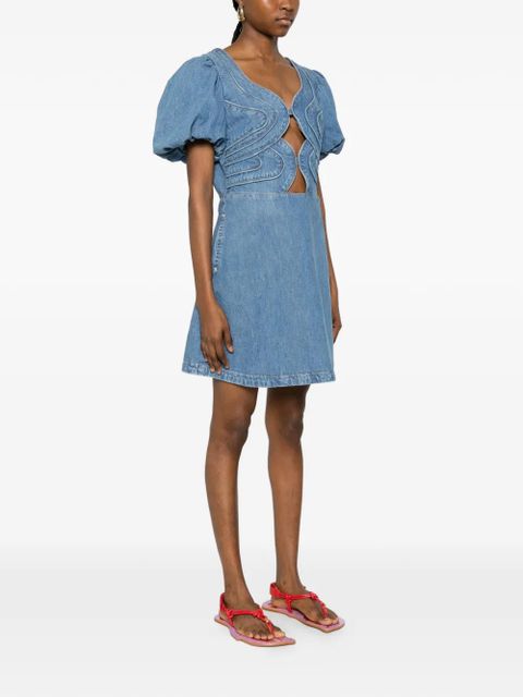 FARM Rio seam-embellishment mini dress - Blue