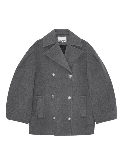 GANNI buttoned double-breasted peacoat - Grey - zdjęcie produktu nr 1