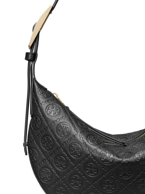 Tory Burch T Monogram balloon small pebble shoulder bag - Black