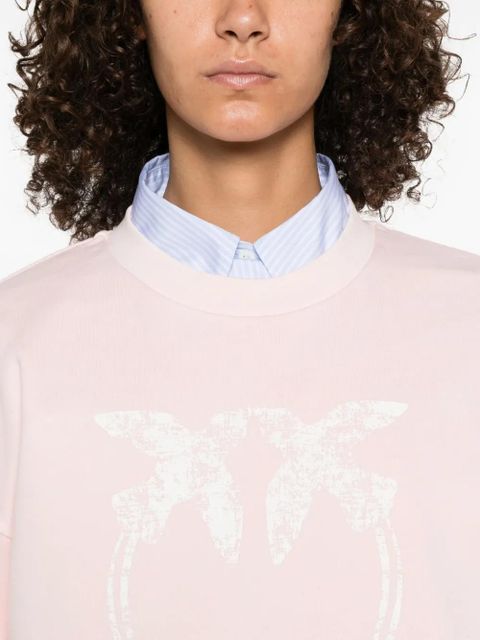 PINKO embroidered-logo cotton sweatshirt
