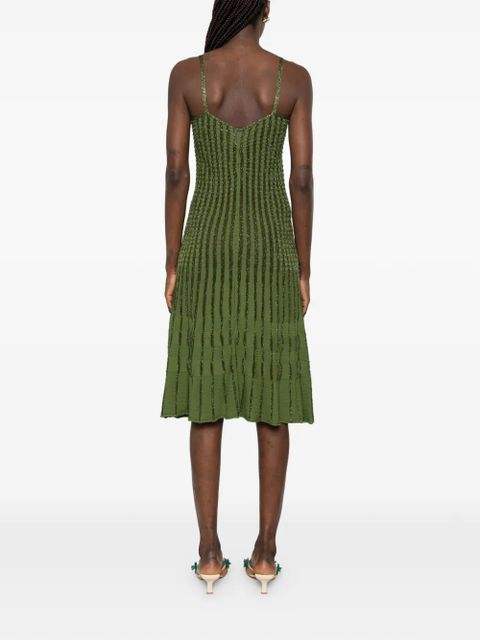 PINKO lurex-detail midi dress - Green